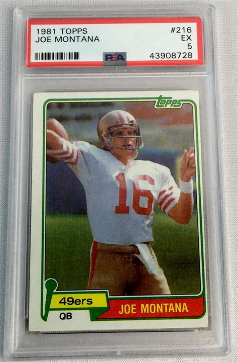 Sold At Auction 1981 Topps 216 Joe Montana Rookie Card Psa Graded