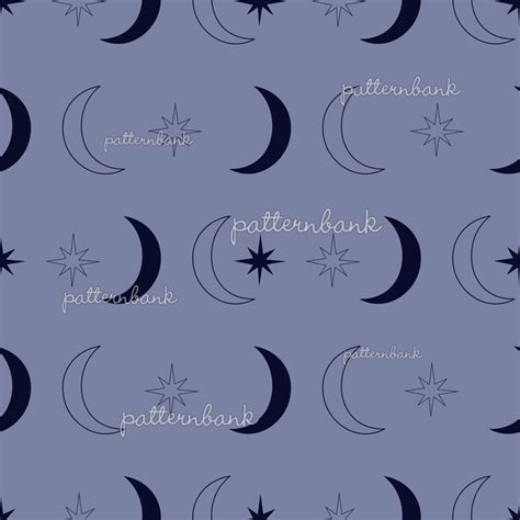 Stars And Moons Celestial Design By Anna Tseshkovskaya Seamless Repeat