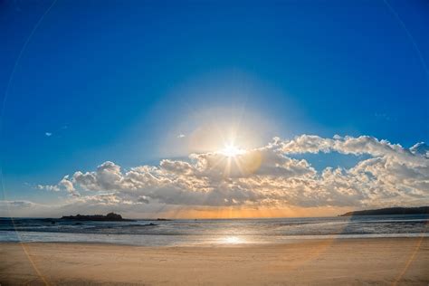 Nature Beaches Ocean Sea Sky Clouds Sunset Sunrise Wallpaper