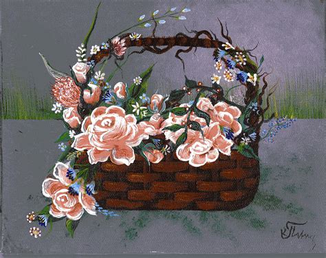 Flower Basket Painting By Ketti Peeva
