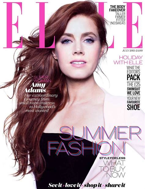 Amy Adams For Elle Uk July 2013 Elle Magazine Amy Adams Magazine Cover