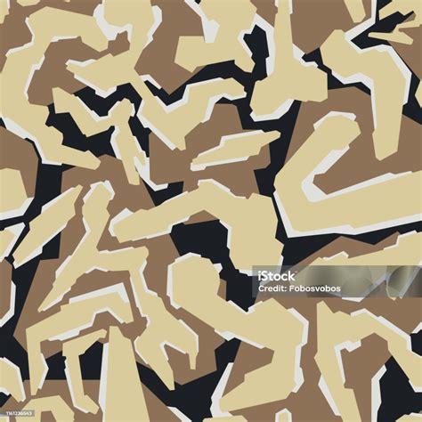 Seamless Abstract Vector Sand Military Camouflage Background Stock
