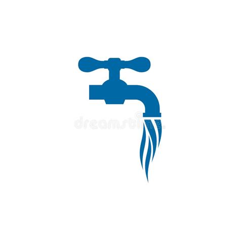 Water Faucet Plumbing Logo Design Template Stock Vector Illustration