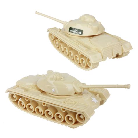 Timmee Toy Tanks For Plastic Army Men Tan Ww2 3pc Made In Bmc Toys