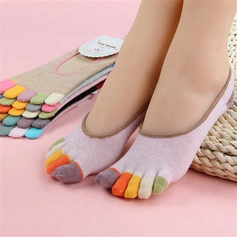 5 Pairs Women Cotton Breathable Toe Socks Casual Ankle Five Finger Socks Women Toe Socks Ankle