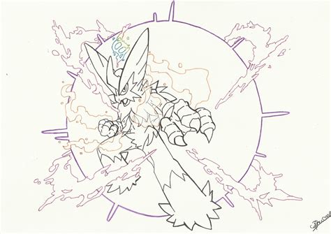 Coloriage Pokemon Lucario Mega Evolution