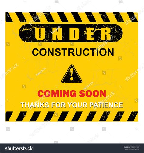 Under Construction Coming Soon Sign Royalty Free Stock Vector