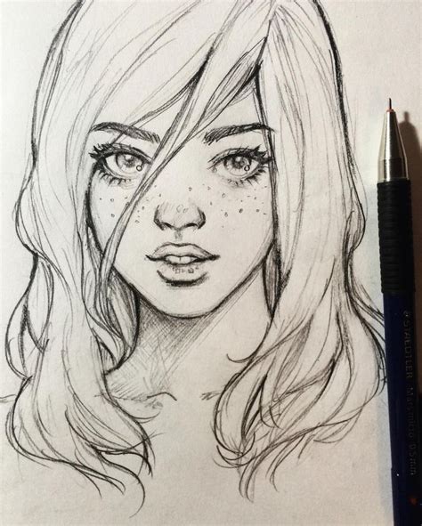 She Is So Darn Cute With Her Freckles Sketches Art Sketches Art