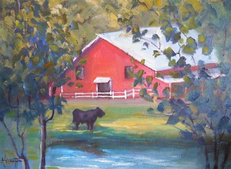 Carol Schiff Daily Painting Studio Farm Landscape Painting Farmhouse