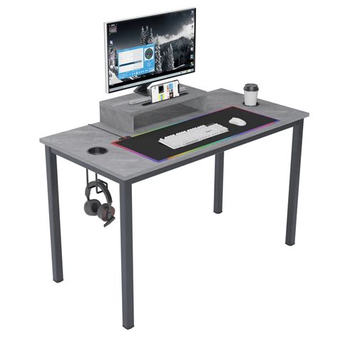 soges Gaming Desk 55 inches Game Table Home Office Desk, Gray - Walmart ...