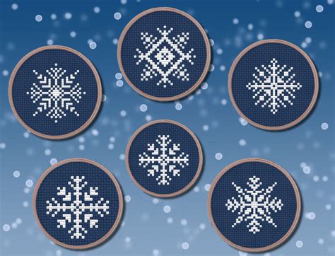 Snowflakes Counted Cross Stitch Pattern Pdf Cross Stitch Etsy