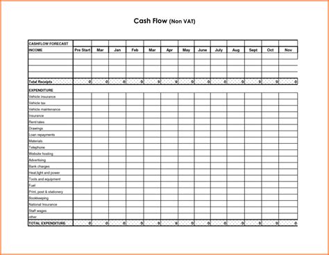 Cash Flow Excel Spreadsheet Template —