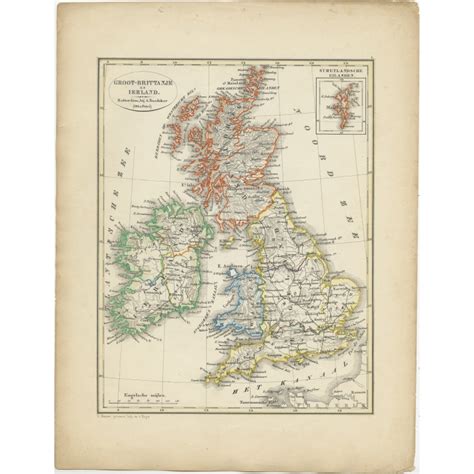 Antique Map Of The United Kingdom And Ireland By Petri 1852
