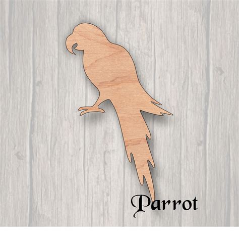 Parrot. Unfinished wood cutout. Wood cutout. Laser Cutout. | Etsy
