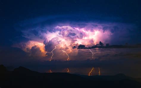 Lightning Storm Rain Clouds Sky Nature Thunderstorm Wallpapers Hd Desktop And Mobile