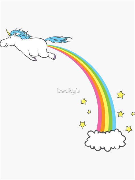 Unicorn Rainbow Fart Pastel Sticker For Sale By Beckyb Redbubble