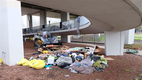 Crews Clear Homeless Camp On Center Street Bridge In Downtown Salem
