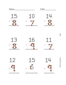 This coloring math worksheet helps your third grader conceptualize counting and multiplying by 2. Touch Math Subtraction Practice Worksheet Set | Touch math ...