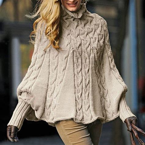 Sweaters Poncho With Sleeves Knitted Poncho Stylish Ponchos