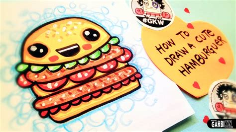 How To Draw A Cute Hamburguer Easy And Kawaii Drawings By Garbi Kw Youtube