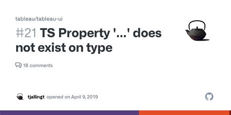 TS Property Does Not Exist On Type Issue 21 Tableau Tableau