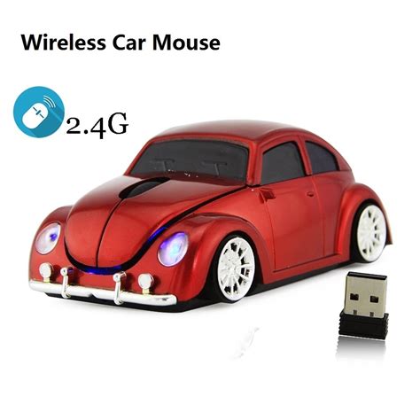 Carro Sem Fio Mini Mouse Fusca 2 Óptico De 4G Para Computador