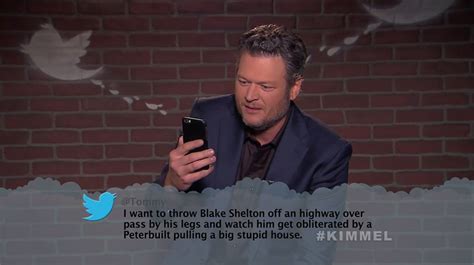 Blake Shelton From Celebrity Mean Tweets From Jimmy Kimmel Live E News