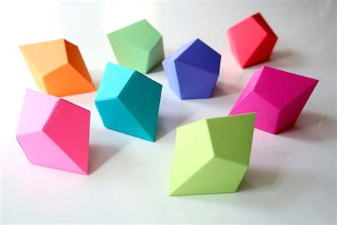 Diy Geometric Paper Ornaments Set Of 8 Paper Polyhedra