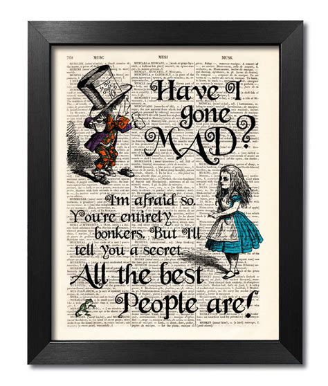 Alice In Wonderland Print Alice Quote Wall Art Dictionary Art Print