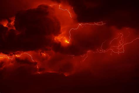 Red Lightning Storm