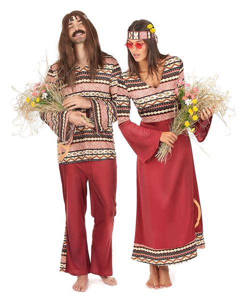 Déguisement De Couple Hippie Bordeaux Adultes In 2020 Hippie Costume Hippie Outfits Hippie