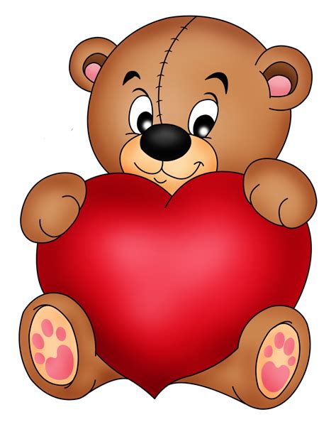 Brown Teddy With Red Heart Png Clipart Teddy Bear Images Teddy Bear