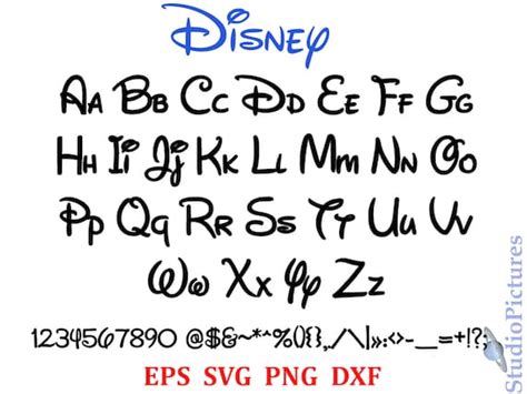 Walt Disney Font Svg Font Svg Alphabet Svg Dxf Png