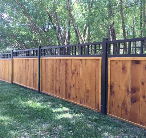 Size & horizontal fence length. Steel frame fence panels with wood privacy fence is a ...