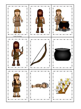 Esau forgives jacob coloring page from jacob category. Jacob and Esau Memory Match printable game. Preschool ...
