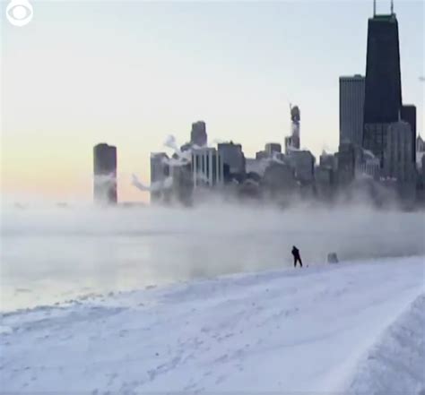 Watch This Incredible Shot Of Steam Rising Off Lake Michigan In Chicago