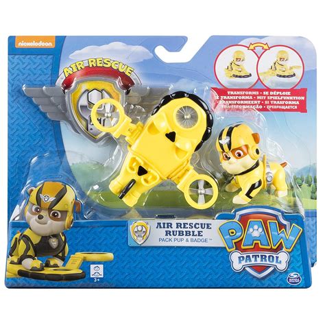 Paw Patrol Air Rescue Rubble Pup Pack Badge Kids Toy T Collectibles