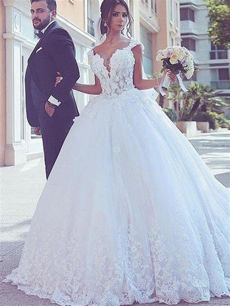 Ball Gown Sweetheart Sleeveless Sweepbrush Train Lace Tulle Wedding