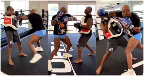 Mike Tyson Aged 57 Shows Off Ferocious Punch Power On Pads