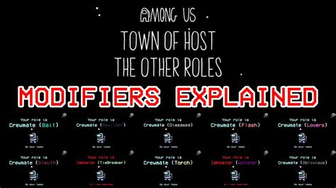 Modifiers Explained Among Us Town Of Host The Other Roles Mod Youtube