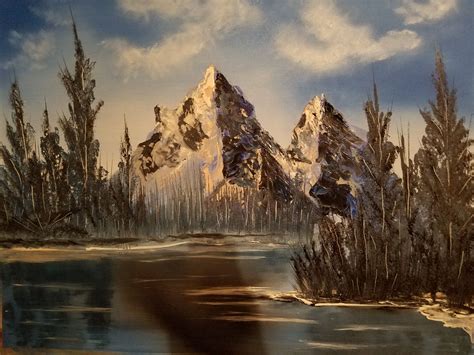 Oil Painting Distant Mountains Distant Mount Rainier The Fosters