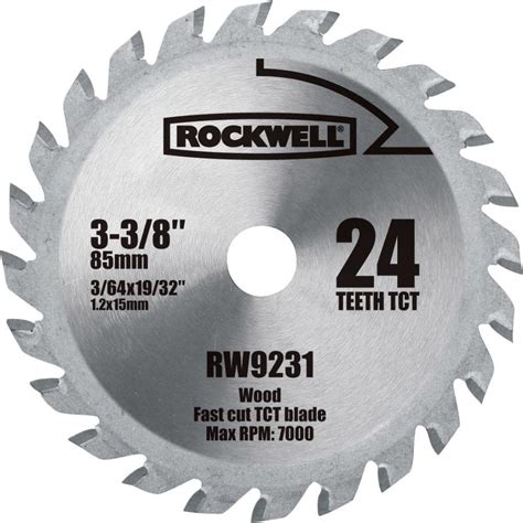 Shop Rockwell 3 38 In 24 Tooth Continuous Carbide Circular Saw Blade