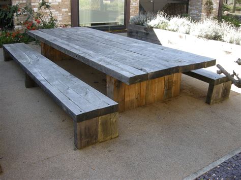 Garden And Patio Large And Long Diy Rustic Solid Wood Picnic Table With
