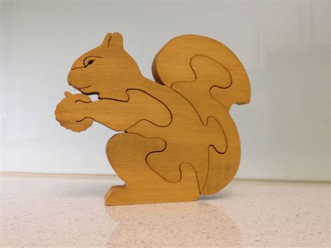 Wooden Squirrel Figurine Unique Wood Carving For Kids