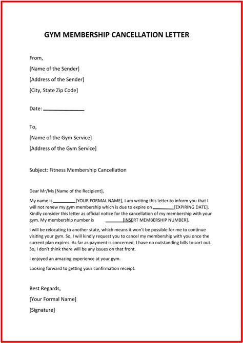 Free Membership Cancellation Letter Templates