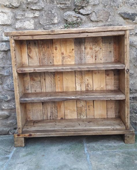Handmade Solid Wood Bookcase Reclaimed Wood Shelves Rustic Industrial