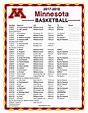 Printable 2017-2018 Minnesota Golden Gophers Basketball Schedule