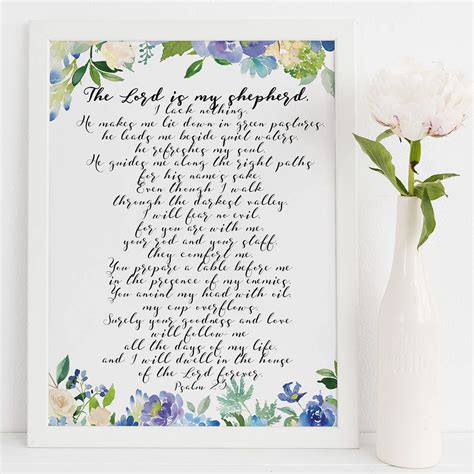 Bible Verse Wall Art Scripture Wall Art The Lord Is My