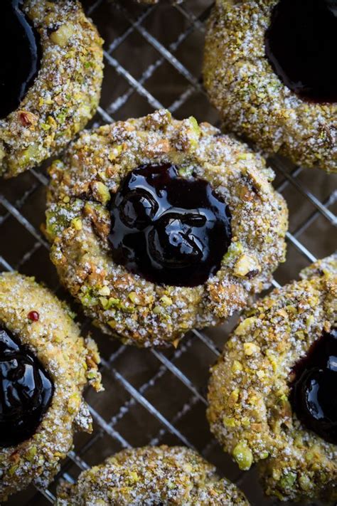 Pistachio Thumbprint Cookies With Jam A Beautiful Plate Recipe