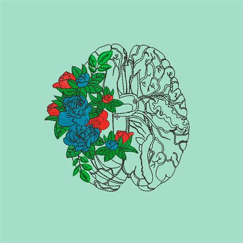 Anatomical Brain Design Flower Brain Brains In Flowers Etsy